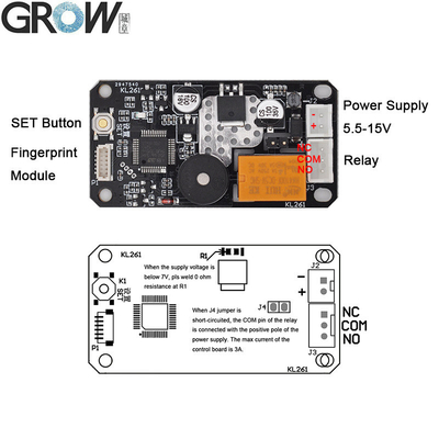 KL261 Fingerprint Control Board DC5.5-15V Low Power Consumption Relay Output Admin/User Funtion for Access Control