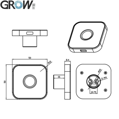 GROW K236-A+R502-AW DC6V 4*AAA Battery Case Fingerprint Control Board Admin/User Fingerprint For Door Access Control System