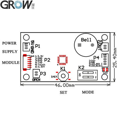 GROW KS200+R502-AW 4*AA Battery or DC3.7V-6.5V Motor Output Fingerprint Access Control Board For Door Lock Hotel Office